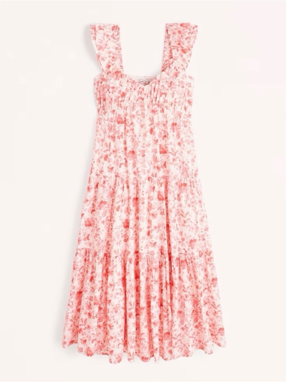 Abercrombie & Fitch Floral Midi Dress Pink Romantic Cottagecore Size S